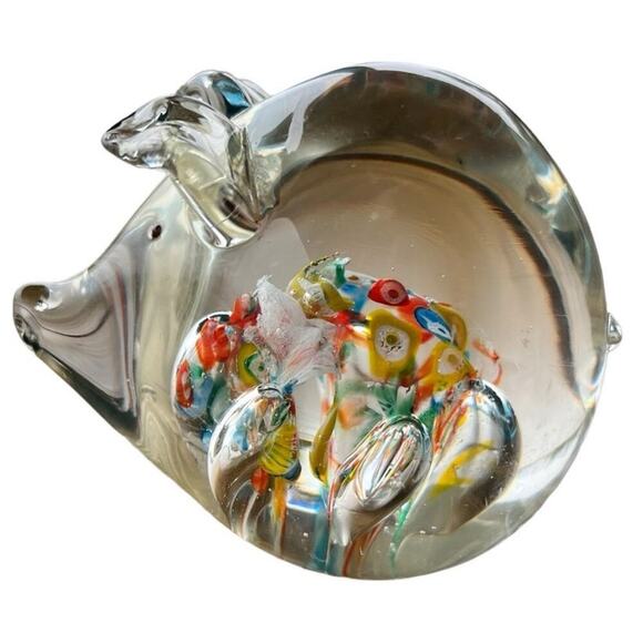Hand Blown Glass Piglet Paper Weight - Picture 2 of 5